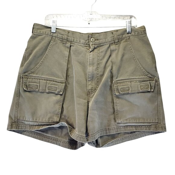 J.Crew Shorts Mens 34 Green Cotton Cargo Style Large Pockets Durable - Picture 1 of 10